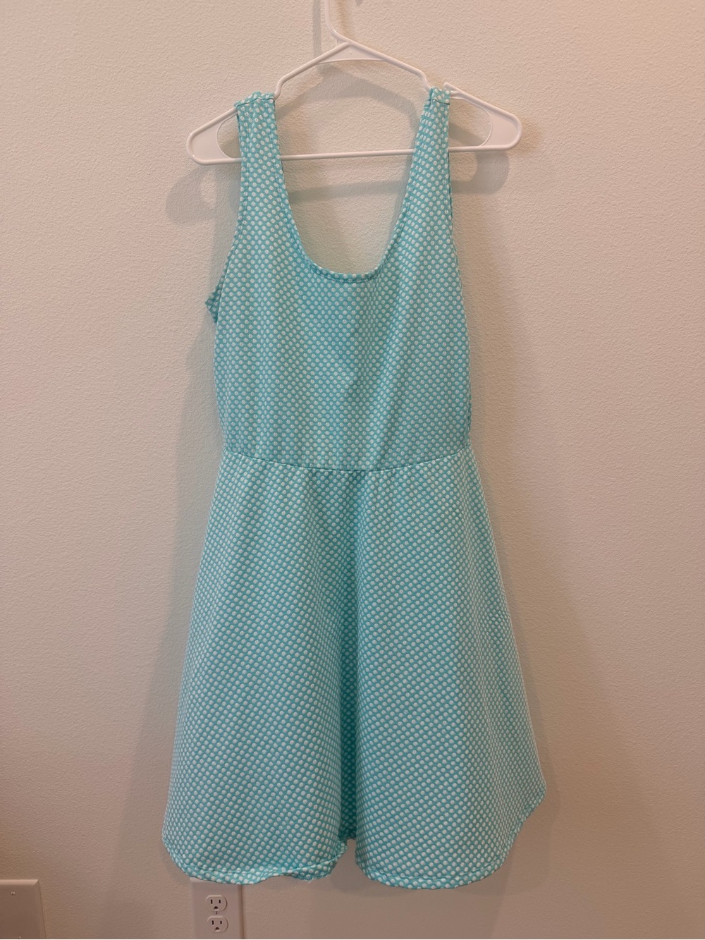 Bobbie Brooks Aqua Textured Sleeveless Fit & Flare Midi Dress